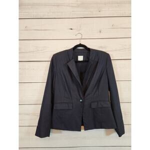 Halogen Women’s Navy Blue One Button Blazer‎ Jacket Office Career Size 10P